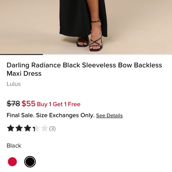 Darling Radiance Black Sleeveless Bow Backless Maxi Dress - Picture 4 of 5